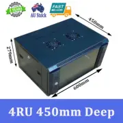 4U 4RU 19" 19Inch Wall Mount Server Network Data Rack 450mm Deep Cabinet Comms