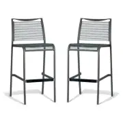 Set of 2 - Wanika Outdoor Bar Stool 75cm - Grey