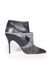 Black Cut-Out Panel Ankle Boots