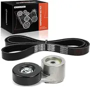 A-Premium Engine Serpentine Belt Drive Kit Compatible with Ford F-250 F-350, F-53 Motorhome Chassis, F-Super Duty, E-250 E-350 Econoline Club Wagon, E-350 Econoline, Econoline Super Duty - OHV V8 7.5L