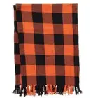 New Primitive Fall PUMPKIN ORANGE BLACK TABLE RUNNER Woven Coverlet Topper 56"