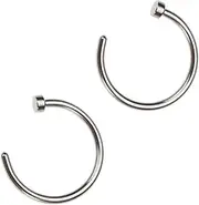 [OATIPHO] Titanium Steel Nose Nose Nose Hoop Lip Barbell Open Nose Nose Screw Nose Rings for Women Sterling Silver Nose Studs Jewelry Women Nose Golden