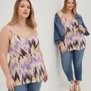 Torrid Peplum Georgette Tie-Front Plus Cami size 1x
