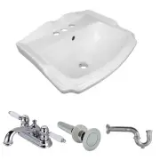 Renovator's Supply White Small Wall Mount Sink with Faucet, Drain and P-Trap