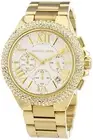 NEW MICHAEL KORS CAMILLE GOLD,PAVE CRYSTALS COVERED BRACELET CHRONO WATCH MK5756