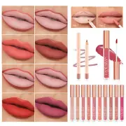 Lip Liner Lipgloss Set Waterproof Matte Lipstick Pencil Long Lasting Lipliner AU