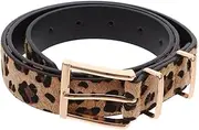 [MOBUTOFU] Ladies Fashion Leopard Print Belt Adjustable Waist Belt for Jeans and Dress