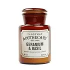 Paddywax - Apothecary 8 oz. Amber Glass Candle Geranium & Basil