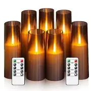 Flameless LED Candles Upgraded Realistic Flickering Flame Electric Candles,7P...