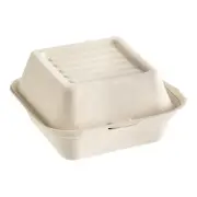 Biodegradable 6x6 Hinged Container Clamshell To Go Box 50pk