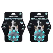 2x Paws & Claws Dog/Pet 8cm Rubber Treat Ball Puppy Interactive Dental Chew Toy