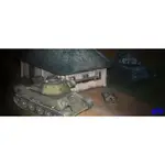 【模蛇】 WOT坦克世界 草房子草地場景 紙模型 手工DIY