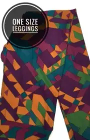 LuLaRoe Leggings OS One Size Jewel Tone Abstract Geometric Shapes NWT