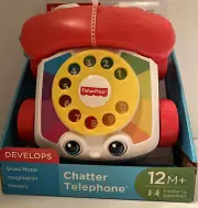 Fisher-Price Pull Along Chatter Telephone Toy Eyes Move Ringing Sounds NEW