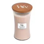 WoodWick Vanilla & Sea Salt Scented Crafted Candle Glass Jar Wax w/ Lid Large