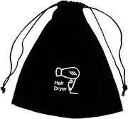 1pc Hair Dryer Storage Bag Drawstring Bags Hair Dryer Carry Case Portable Hair Straightener Hairdryers Hair Diffuser Bag Hair Blower Pouch Hair Dryer Bag Travel Purse Black Flannel