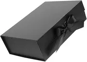 Mipcase Luxurious Black Present Box With Magnetic Closure And Ribbon Present Storage Box Present Box With Ribbon Present Boxes Black Boxes For Presents