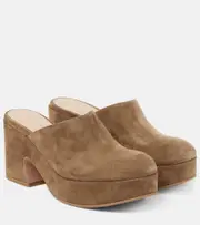[Gianvito Rossi] Gianvito Rossi Lyss suede platform mules AU 7 beige