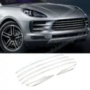 For Porsche Macan 2019 Chrome Stainless Front Grilles Grill Cover Trim Strips 6X (for: Porsche)