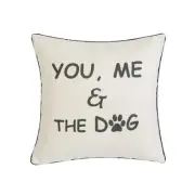 You Me And The Dog With Feather Down Insert Pillow