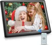 GJCrafts Digital Picture Frame 10 Inch Electronic Picture Frame Photo 1920 x 1080IPS Music/Video Player/Calendar/Alarm USB or SD Card with Remote Control