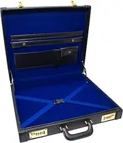 [UK EMPIRE GROUP] Premium Masonic Regalia MM/WM Apron Hard Case Briefcase, Black Leather – Freemason Bags & Cases