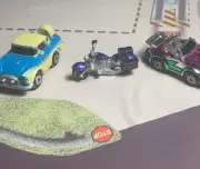 MicroMachines Scaled Saddle Harley (purple/chrome) OTHER VEHICLES NOT INCLUDED