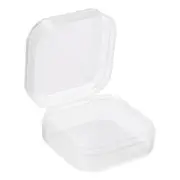 24pcs Clear Storage Container with Hinged Lid 38x18mm Plastic Square Craft Box