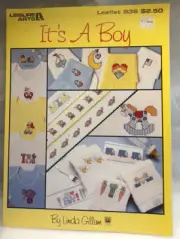 1990 Leisure Arts It's A Boy Cross Stitch Chart Leaflet #936 Gillum Christmas