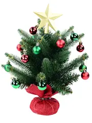 Norway Spruce Bauble Decorated Tabletop Christmas Tree With 40 Tips - 40cm