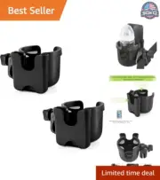 Universal 2-in-1 Stroller Cup Holder with Phone Holder - Secure and Convenient