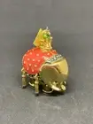 Vintage Estee Lauder Solid Perfume Bejewled Elephant with Monkey 2005
