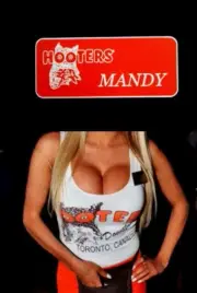 Hooters Uniform Mandy Name Tag Pin Back Dress Role Play Costume Accessory