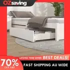 wooden bed drawers storage under bed white solid pine 90x93x18 cm 4980