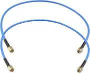 Futheda 2pcs SMA Male to SMA Male RG402 0.141" Semi Flexible Coaxial Cable Low Loss Jumper Cable 50cm/19.7inch for VNA Vector Network Analyzer Antenna Analyzer Spectrum Analyzer RF Signal Generator
