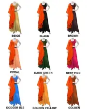 Belly Dance Chiffon Skirt-Top Set Half Circle Skirt Ruffle Wrap Top + Set C36