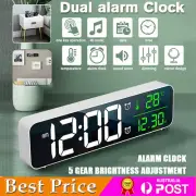 Dimmable LED Digital Table Desk Alarm Clock Calendar Temperature Wall Time Clock