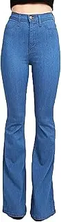 [Generic] Women Slimming Flare Jeans Bootcut Bell Bottom Jean Pants High Waisted Stretch Denim Pants
