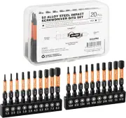 Impact Hex Head Allen Wrench Drill Bit Set 20Pcs (Metric&Sae), 1/4" Impact Hex S