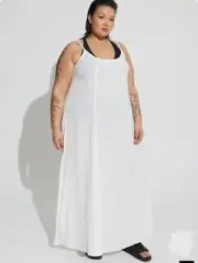Torrid Gauze Beach Cover-up Maxi Dress Cloud Dancer Size 5 (28)