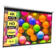 Projector Screen Pull Down, 16:9 80 Inch Retractable 80" (16:9) White