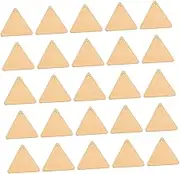 Angoily 100pcs Triangular Wood Chip Hardwood Banding Tiles Round Pebble Decorating Fringe Large Gems Rhinestone Chain Flat Back Rhinestones Cutouts Centerpieces Wood Craft Beige