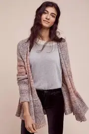 NWT Anthropologie Cody Peplum Cardigan, by Knitted & Knotted - Red, size S