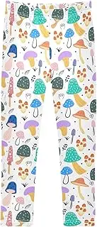 [Joisal] Pink Flamingo Pattern Legging for Girls, Comfy for Girls Athletic Pants, 4t Girls Leggings, Colorful Mushroom Pattern, 4 Years