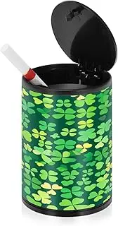 Car Ashtrays For Cigarettes St. Patrick's Day Lucky Green Clover Round Car Cup Holder Ash Tray Car Cup Holder Patio Kitchen Home