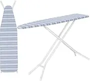 [Tidy Zebra] Compact Ironing Board Full Size MADE IN THE USA – 4 LEG Extra Durable & Sturdy Ironing Boards with Thick Iron Board Cover – Foldable Ironing Board for Easy Storage Height Adjustable (13x53)