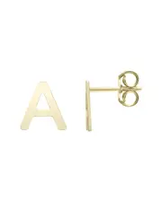14K Italian Gold Initial Earrings