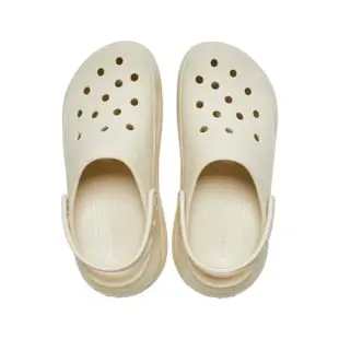 【Crocs】Mega Crush Clog 男女鞋 骨白色 經典光輪 厚底 洞洞鞋 涼拖鞋 207988-2Y2