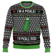 Pickle Rick Ugly Christmas Sweater Christmas Sweater Gift Santa Claus Pullover Men 3d Sweatshirt And 3 L
