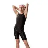 在飛比找遠傳friDay購物優惠-【SAIN SOU】女童競泳連身七分褲泳裝附泳帽A87220